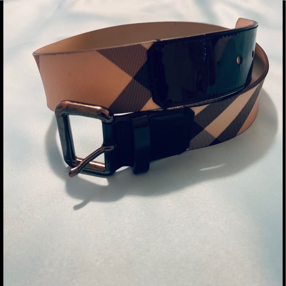 Burberry black leather nova check belt - Picture 4 of 16